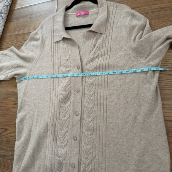 Isaac Mizrahi Beige Cashmere Sweater - Picture 4 of 6